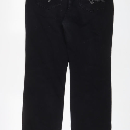 Month Star Womens Blue Cotton Straight Jeans Size 35 in L30 in Regular Zip