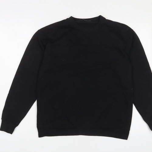 Boohoo Mens Black Cotton Pullover Sweatshirt Size S