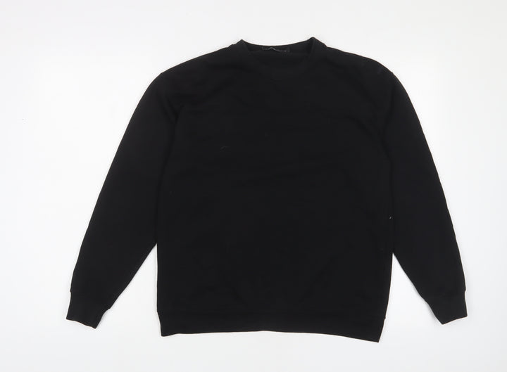 Boohoo Mens Black Cotton Pullover Sweatshirt Size S