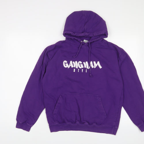 Gangnam Style Womens Purple Cotton Pullover Hoodie Size M Pullover