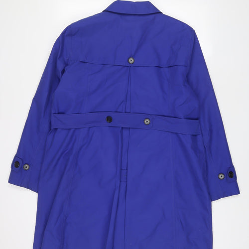 Lands' End Womens Blue Overcoat Coat Size L Button - 14/16