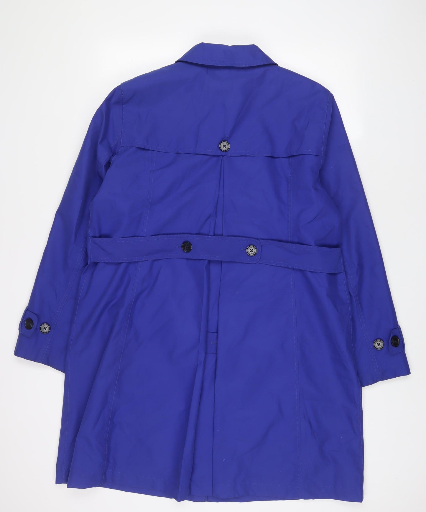 Lands' End Womens Blue Overcoat Coat Size L Button - 14/16