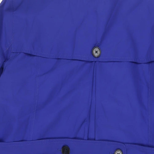 Lands' End Womens Blue Overcoat Coat Size L Button - 14/16