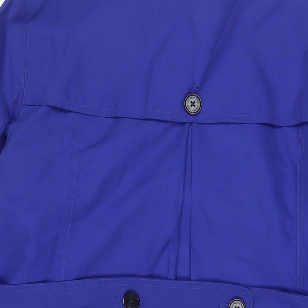 Lands' End Womens Blue Overcoat Coat Size L Button - 14/16