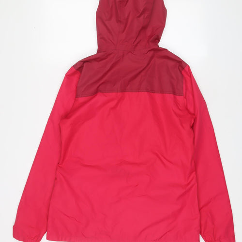 DECATHLON Womens Pink Rain Coat Coat Size S Zip - Zip Pockets