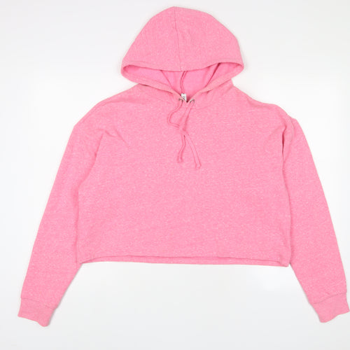 H&M Womens Pink Polyester Pullover Hoodie Size L Pullover
