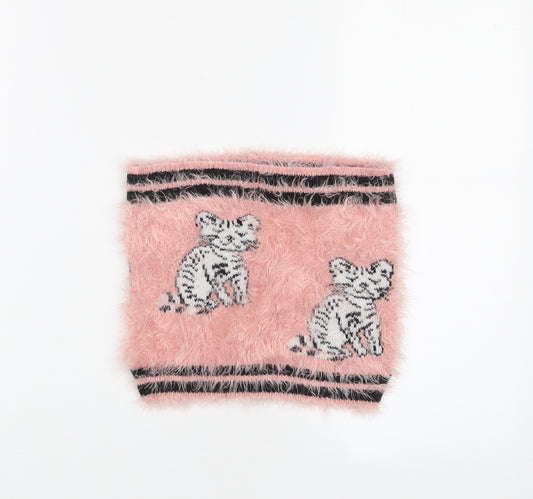 NEXT Girls Pink Acrylic A-Line Skirt Size 5-6 Years Regular Pull On