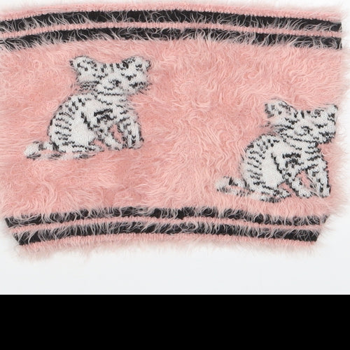 NEXT Girls Pink Acrylic A-Line Skirt Size 5-6 Years Regular Pull On