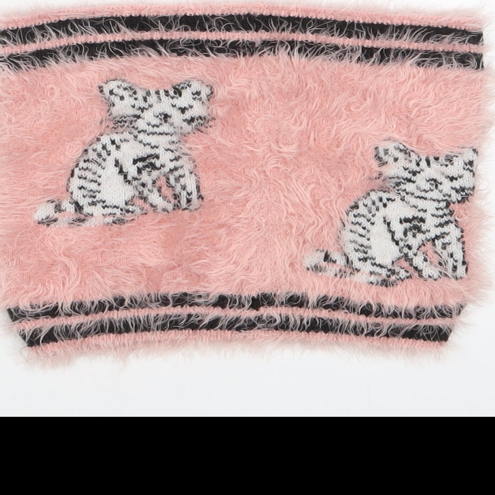 NEXT Girls Pink Acrylic A-Line Skirt Size 5-6 Years Regular Pull On