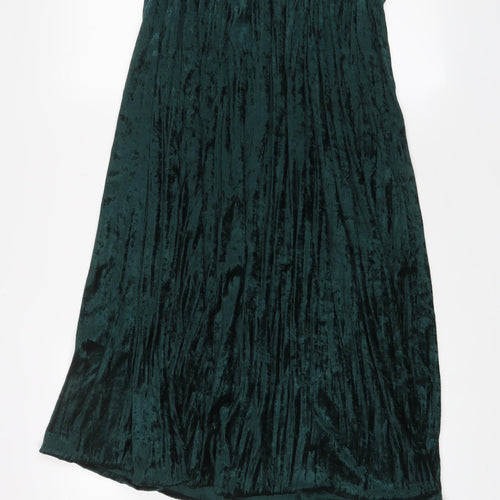 Laura Martin Womens Green Polyester A-Line Skirt Size 28 in