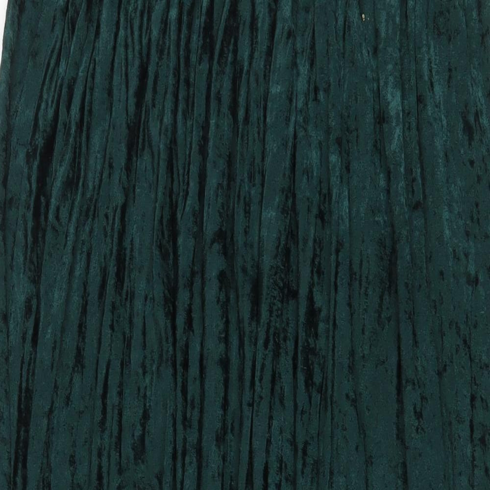 Laura Martin Womens Green Polyester A-Line Skirt Size 28 in