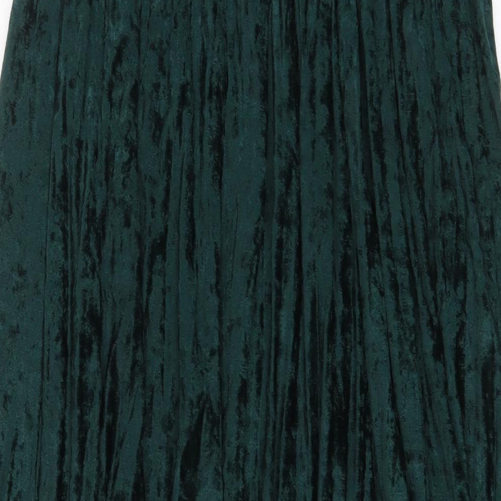 Laura Martin Womens Green Polyester A-Line Skirt Size 28 in