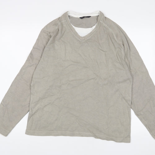 Blue Harbour Mens Grey Cotton Pullover Sweatshirt Size M