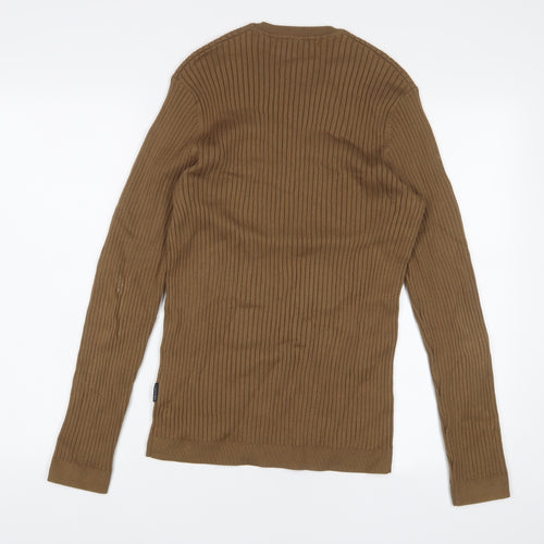 Tiger of Sweden Womens Brown Crew Neck Cotton Pullover Jumper Size S - Stretch