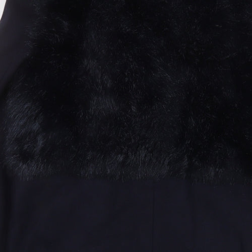 Topshop Womens Blue Overcoat Coat Size 6 Snap