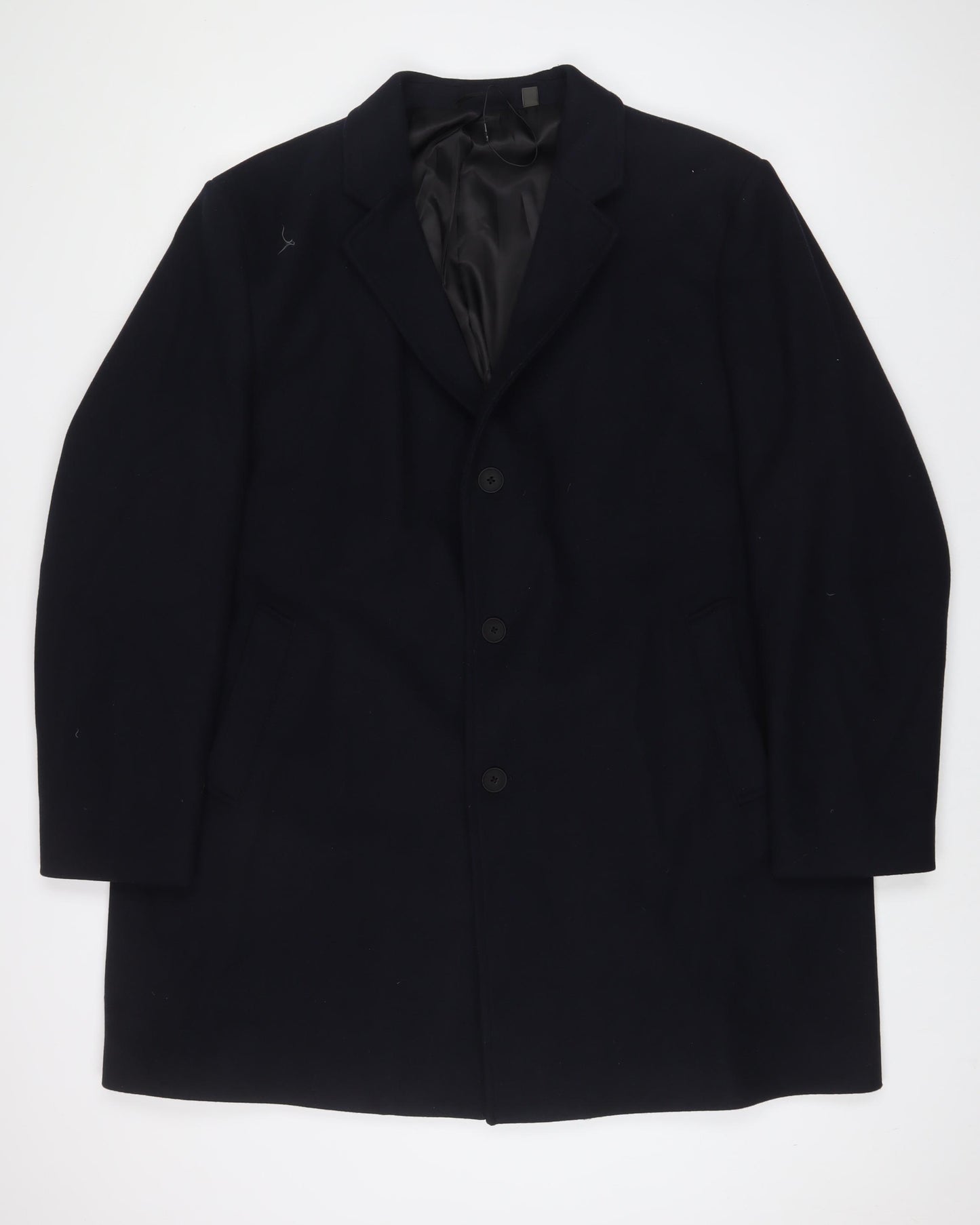 Marks and Spencer Mens Blue Overcoat Coat Size 3XL Button