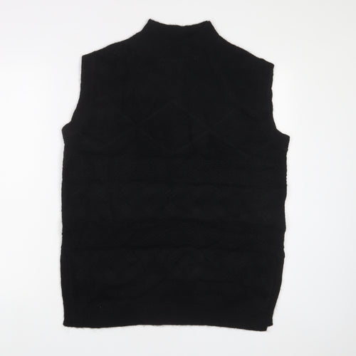 Per Una Womens Black Round Neck Acrylic Vest Jumper Size M