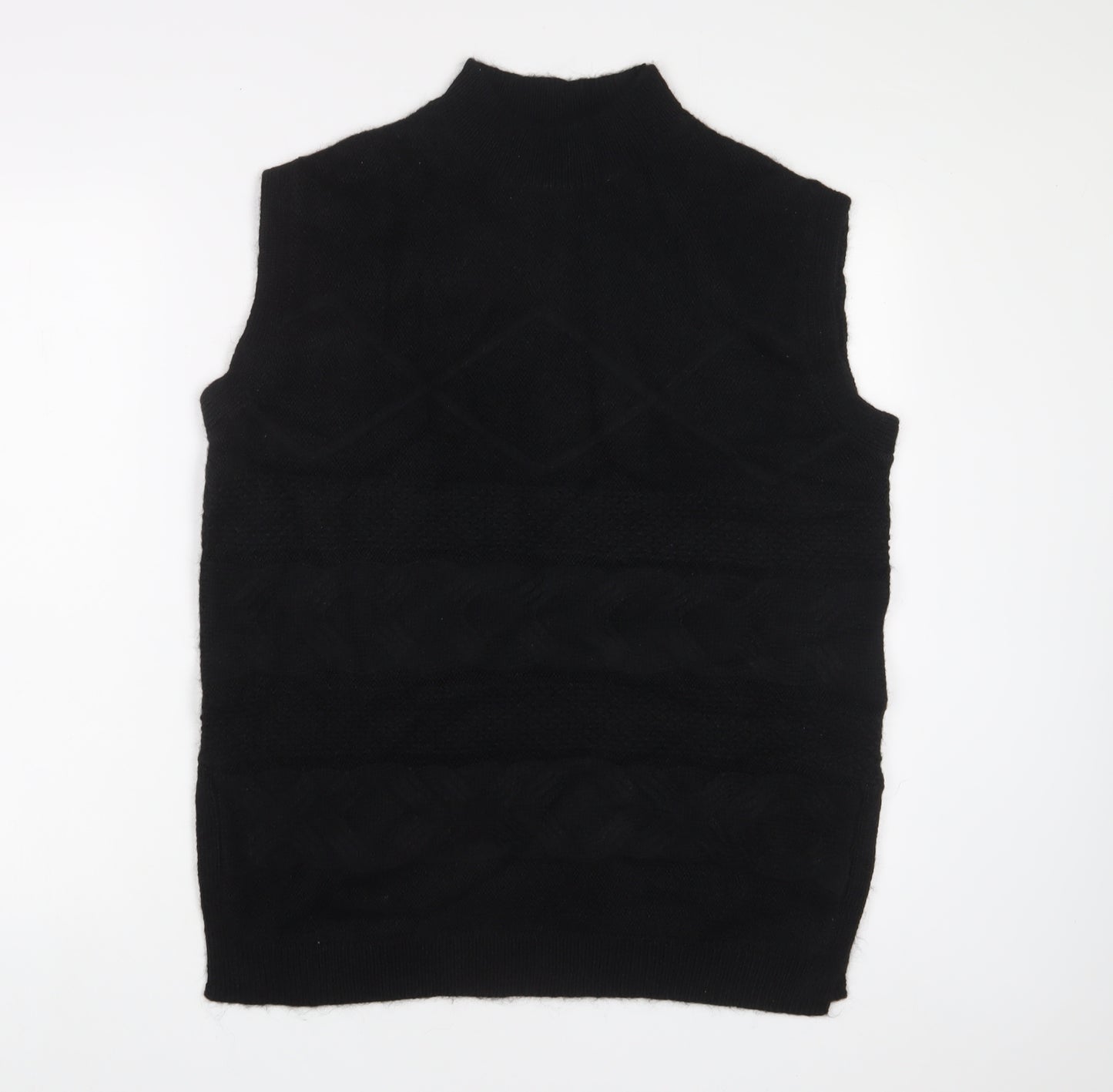 Per Una Womens Black Round Neck Acrylic Vest Jumper Size M