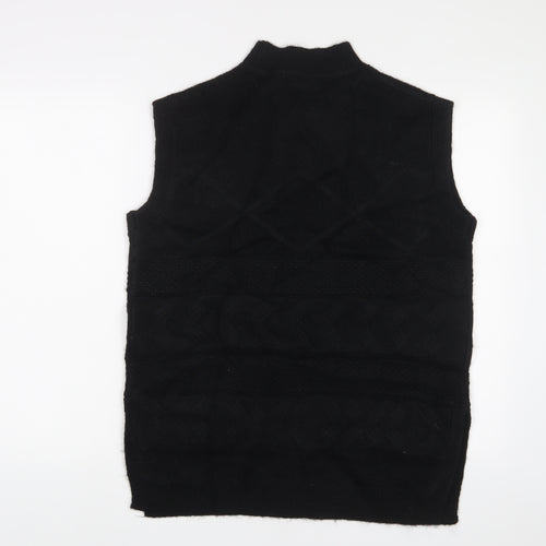 Per Una Womens Black Round Neck Acrylic Vest Jumper Size M