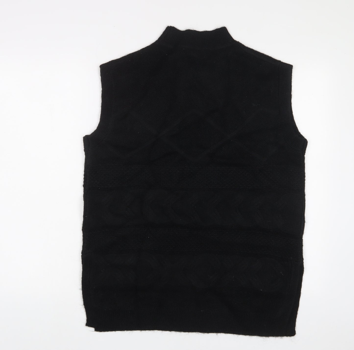 Per Una Womens Black Round Neck Acrylic Vest Jumper Size M