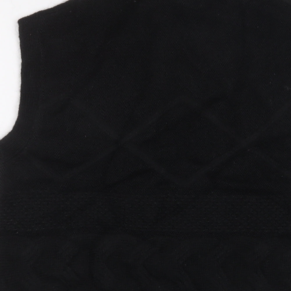 Per Una Womens Black Round Neck Acrylic Vest Jumper Size M