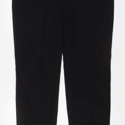 NEXT Womens Black Polyester Trousers Size 16 L33 in Regular Hook & Eye