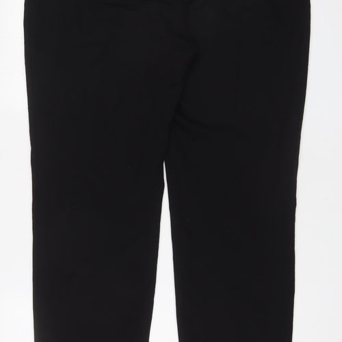 NEXT Womens Black Polyester Trousers Size 16 L33 in Regular Hook & Eye