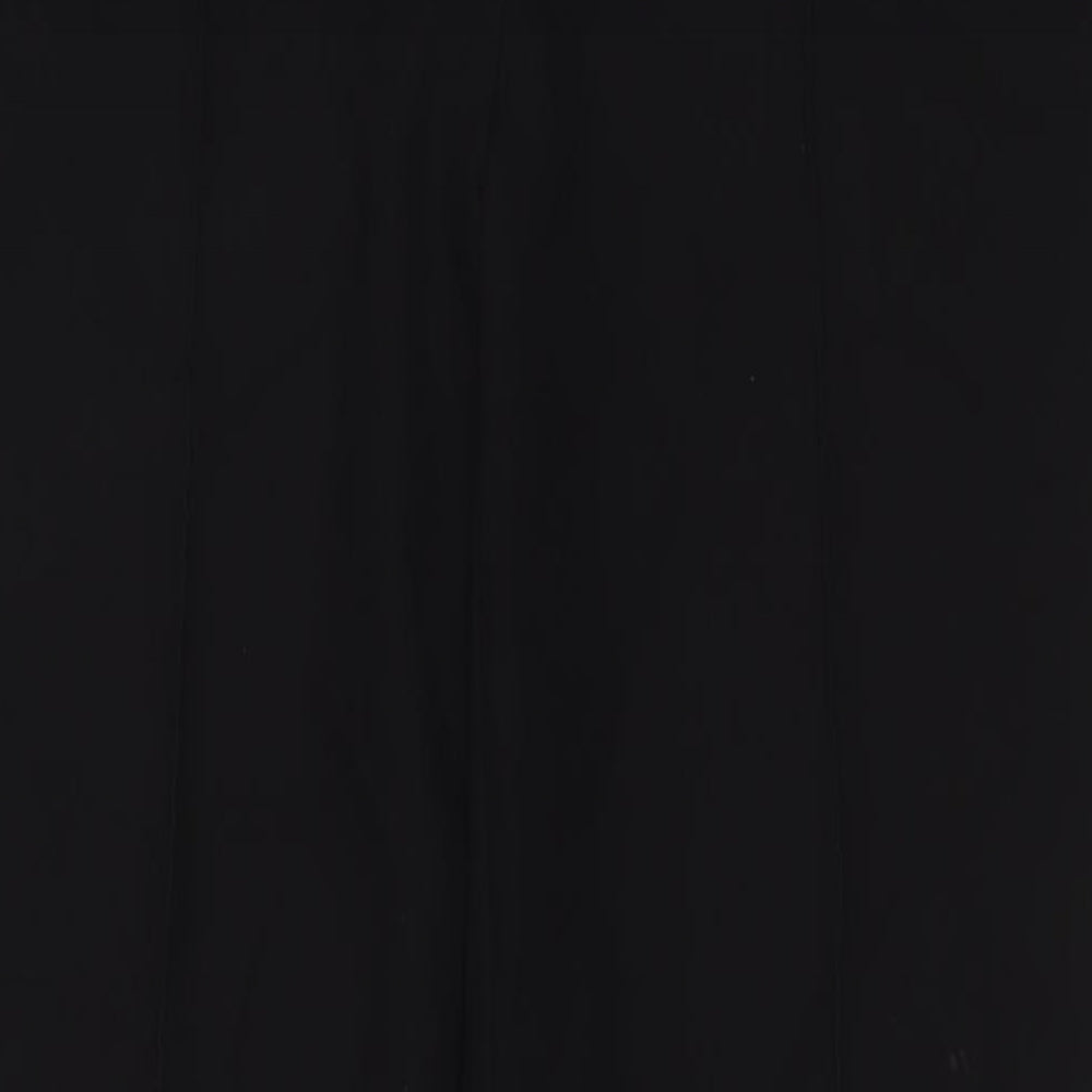 NEXT Womens Black Polyester Trousers Size 16 L33 in Regular Hook & Eye