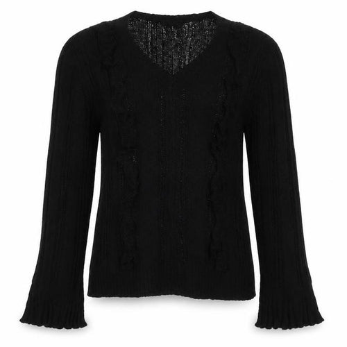 Mango Womens Black V-Neck Acrylic Pullover Jumper Size M - Frill