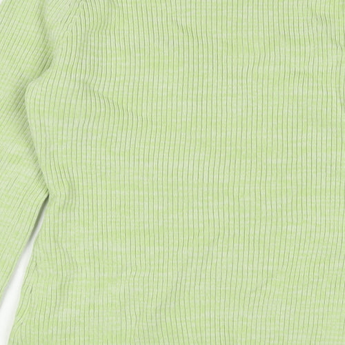 H&M Womens Green V-Neck Viscose Pullover Jumper Size M