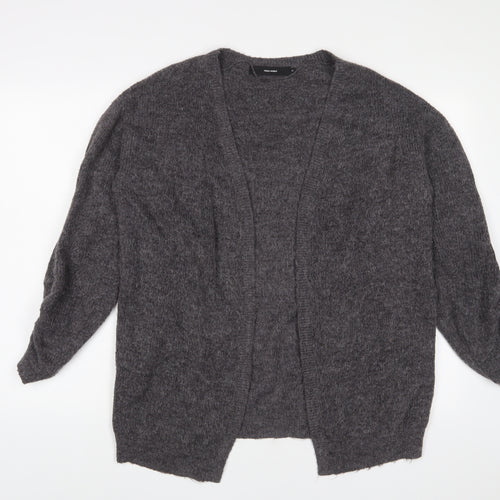 VERO MODA Womens Grey V-Neck Acrylic Cardigan Jumper Size XS - Open
