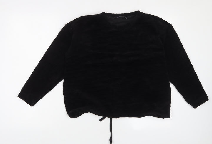 Marks and Spencer Womens Black Cotton Pullover Sweatshirt Size 10 Pullover