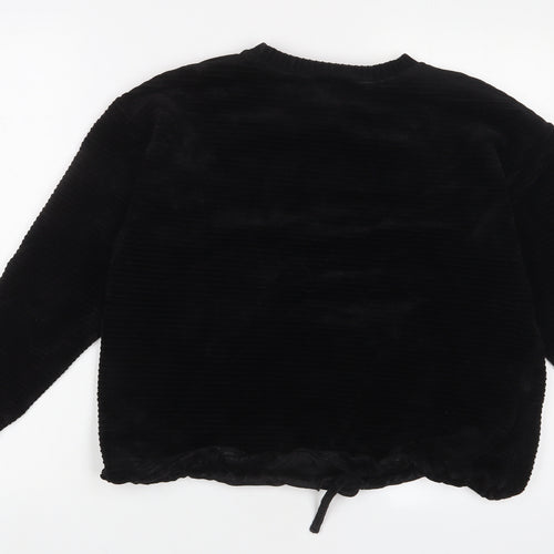 Marks and Spencer Womens Black Cotton Pullover Sweatshirt Size 10 Pullover