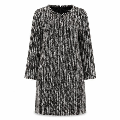 Mango Womens Grey Polyester Jumper Dress Size S Crew Neck Zip