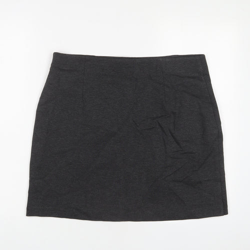 Marks and Spencer Womens Grey Viscose A-Line Skirt Size 16