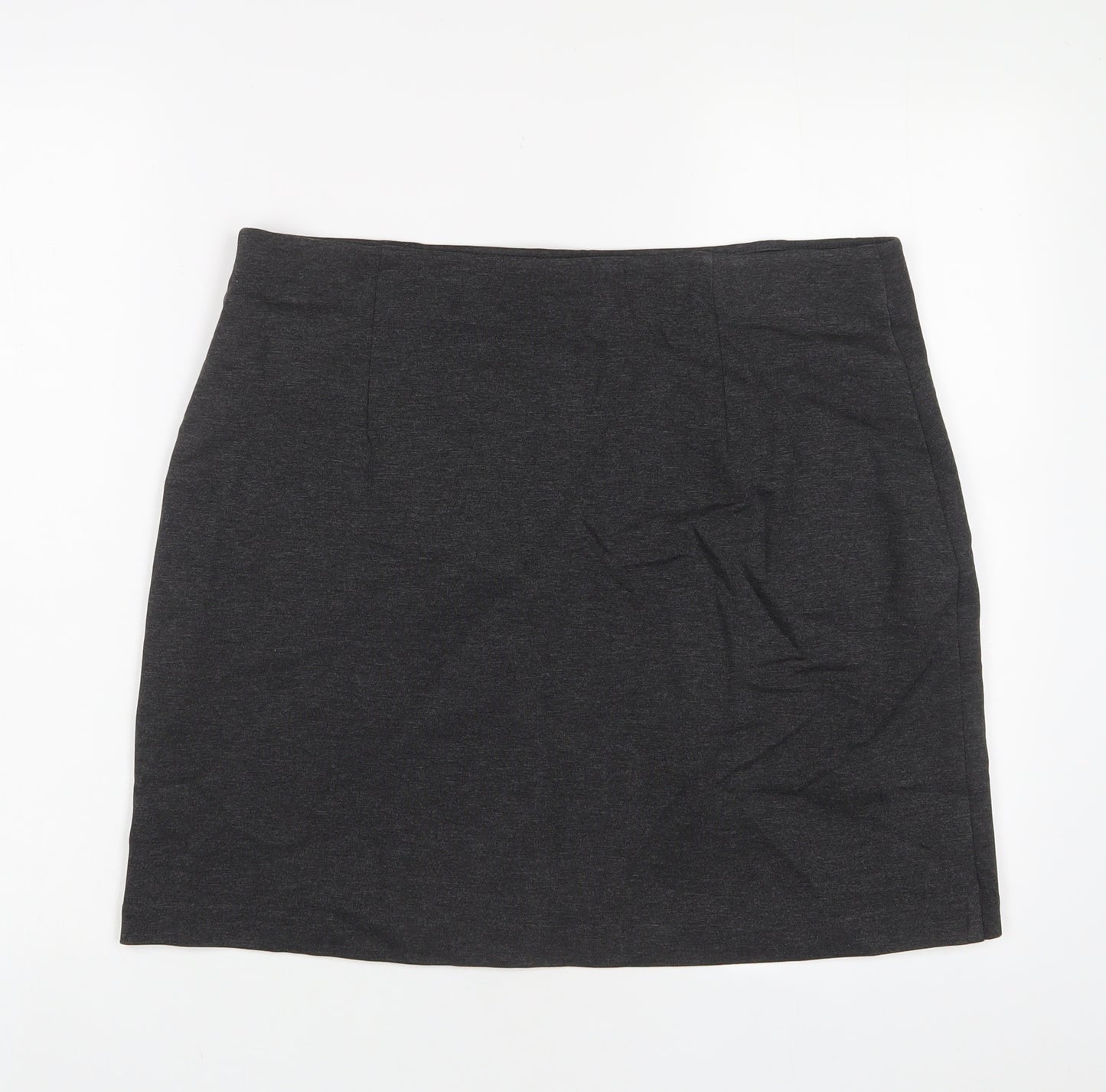 Marks and Spencer Womens Grey Viscose A-Line Skirt Size 16