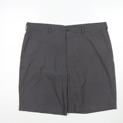 PGA TOUR Mens Grey Check Polyester Bermuda Shorts Size 38 in L10 in Regular Zip