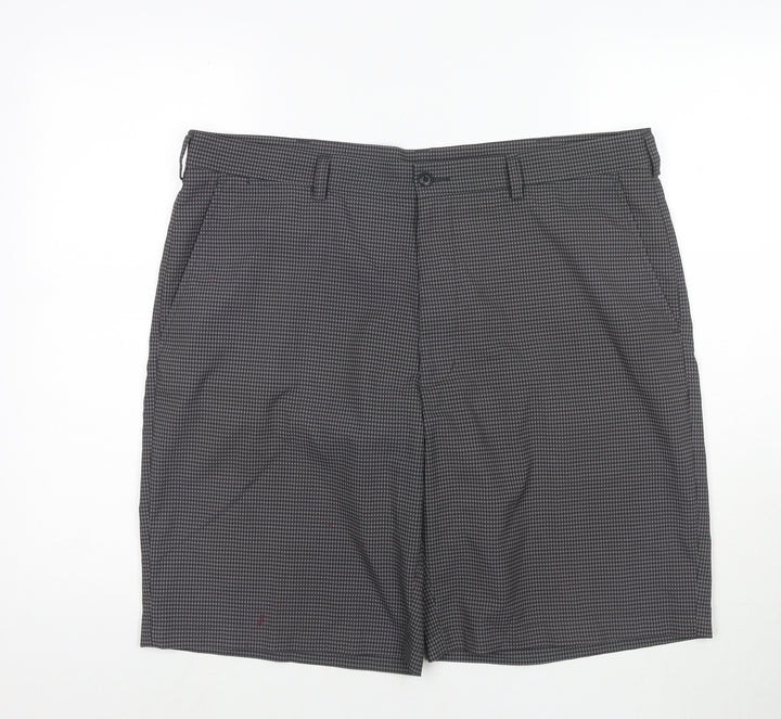 PGA TOUR Mens Grey Check Polyester Bermuda Shorts Size 38 in L10 in Regular Zip