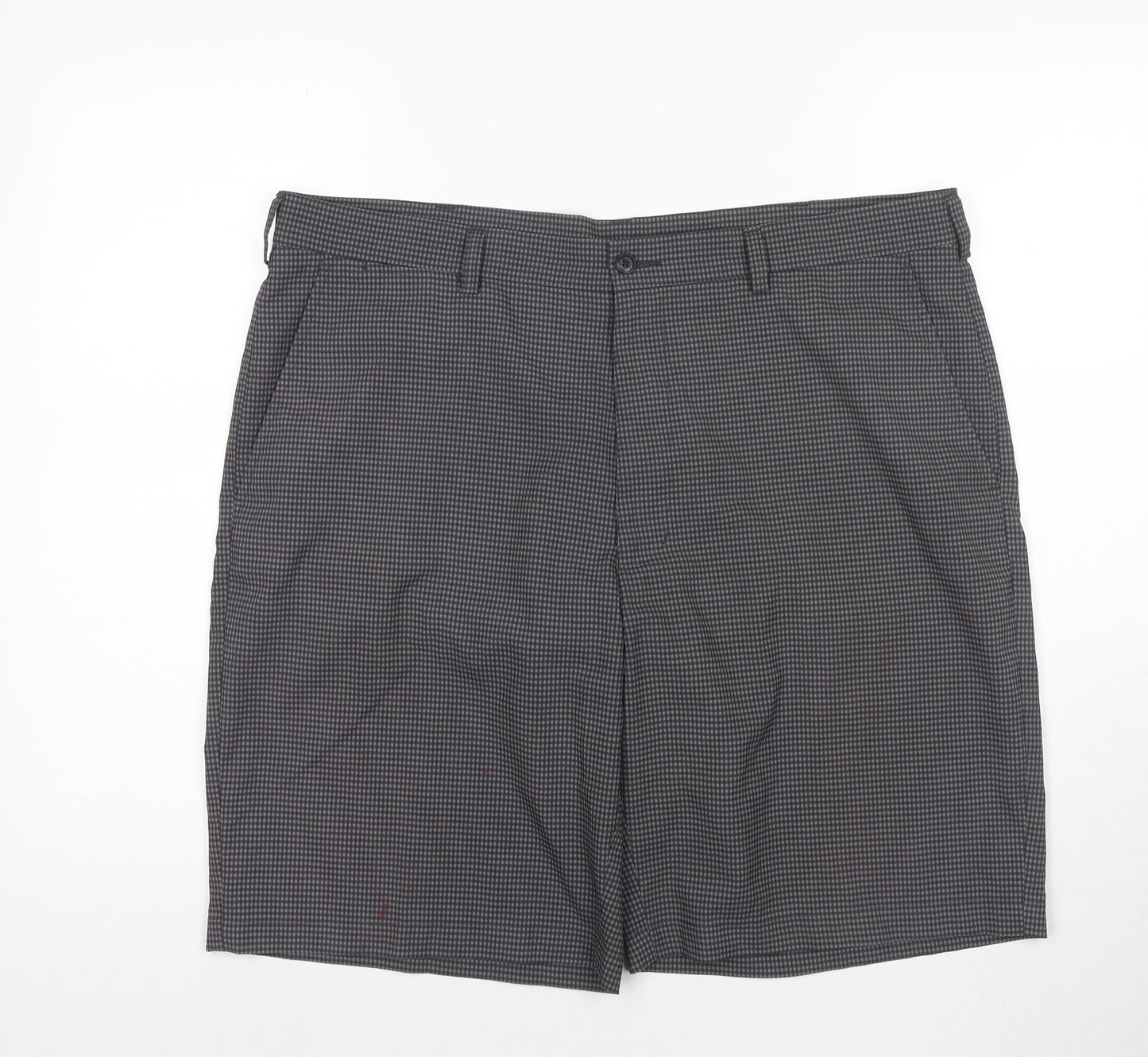 PGA TOUR Mens Grey Check Polyester Bermuda Shorts Size 38 in L10 in Regular Zip
