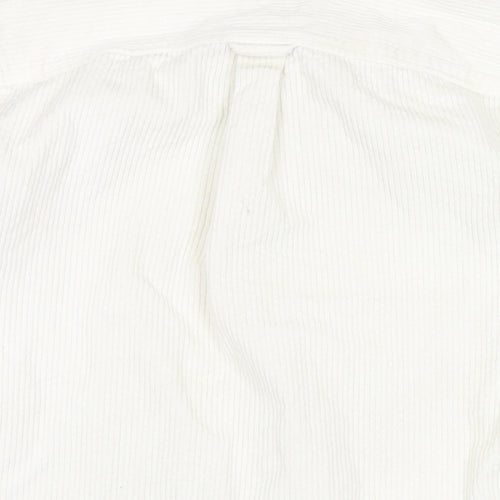 River Island Mens White Cotton Button-Up Size M Collared Button