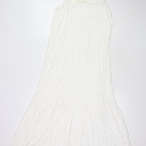 Kaffe Womens White Viscose Maxi Size 12 Square Neck Pullover