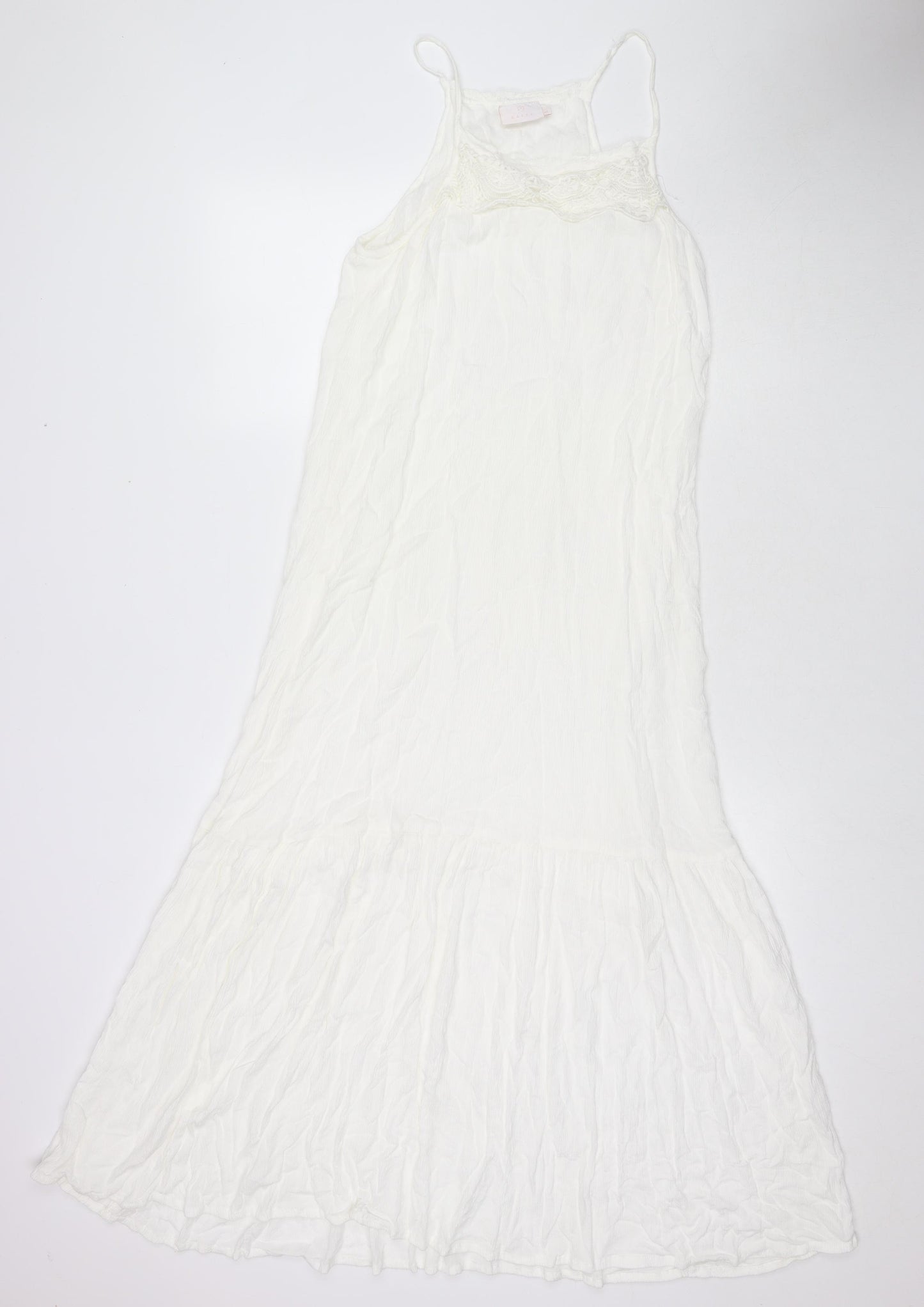 Kaffe Womens White Viscose Maxi Size 12 Square Neck Pullover