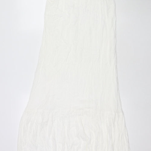 Kaffe Womens White Viscose Maxi Size 12 Square Neck Pullover