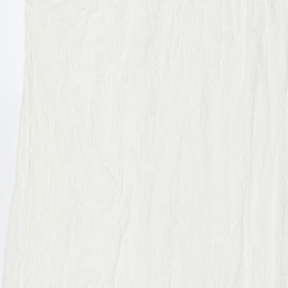 Kaffe Womens White Viscose Maxi Size 12 Square Neck Pullover