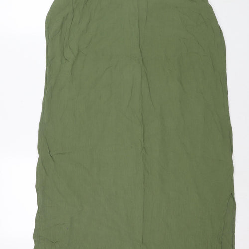 Marks and Spencer Womens Green Viscose Tank Dress Size 16 V-Neck Pullover