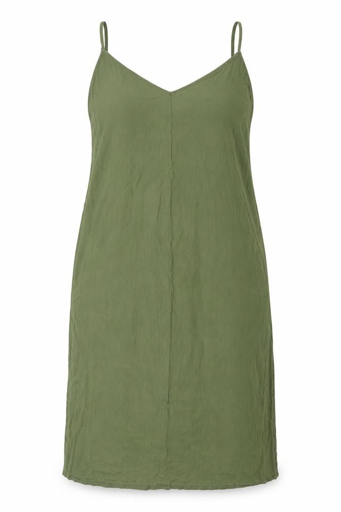 Marks and Spencer Womens Green Viscose Tank Dress Size 16 V-Neck Pullover
