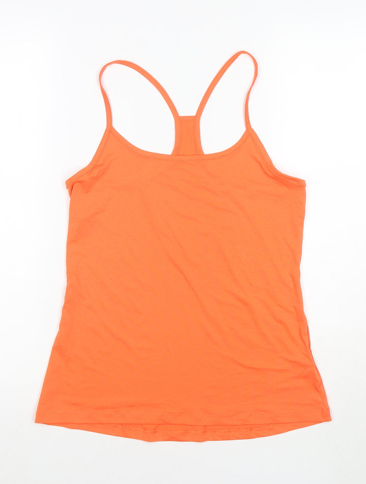 GOODMOVE Womens Orange Polyester Camisole Tank Size 12 Round Neck Pullover