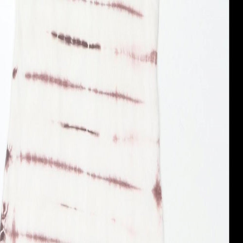 Weekday Womens White Colourblock Cotton Bodycon Size XS Round Neck Pullover - Tie-dye