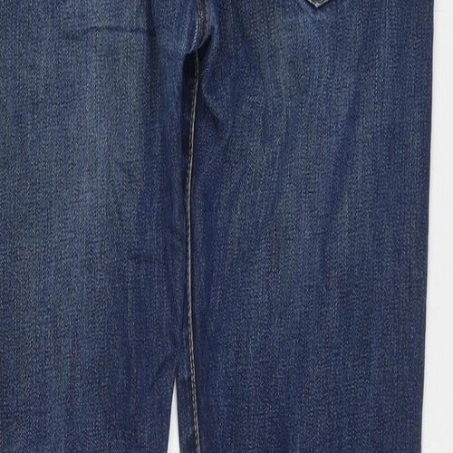 Levi's Mens Blue Cotton Straight Jeans Size 32 in L32 in Regular Zip