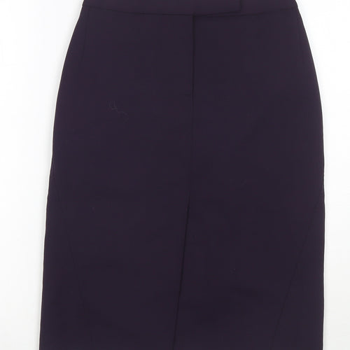 Per Una Womens Blue Polyester Straight & Pencil Skirt Size 8 Zip